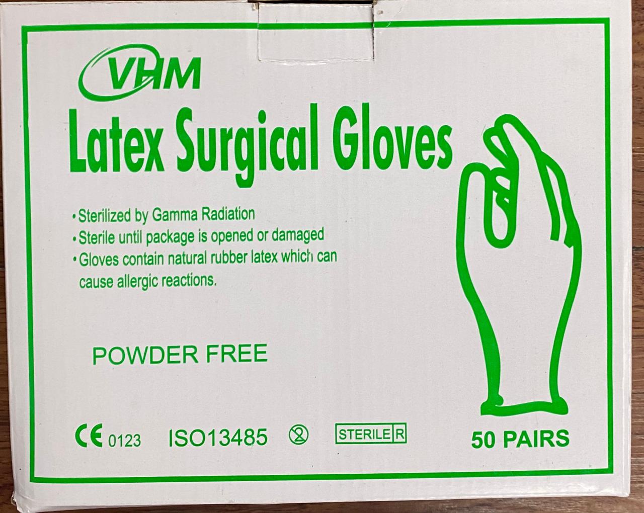 VHM Latex Surgical Glove Powder Free (Size 6.5 to 8.0)