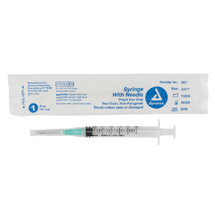 Syringe - Non-Safety with Needle - Luer Lock